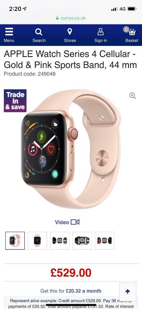 currys apple watch series 4 cellular